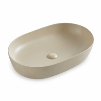 Lavoar pe blat Fluminia, Odera Slim, oval, 61 x 41.5 cm, cappuccino